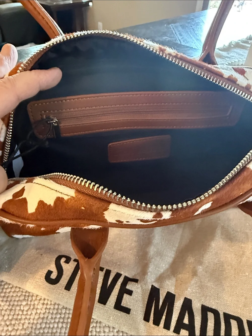 Steve Madden Brown and White Cowhide Women’s bag